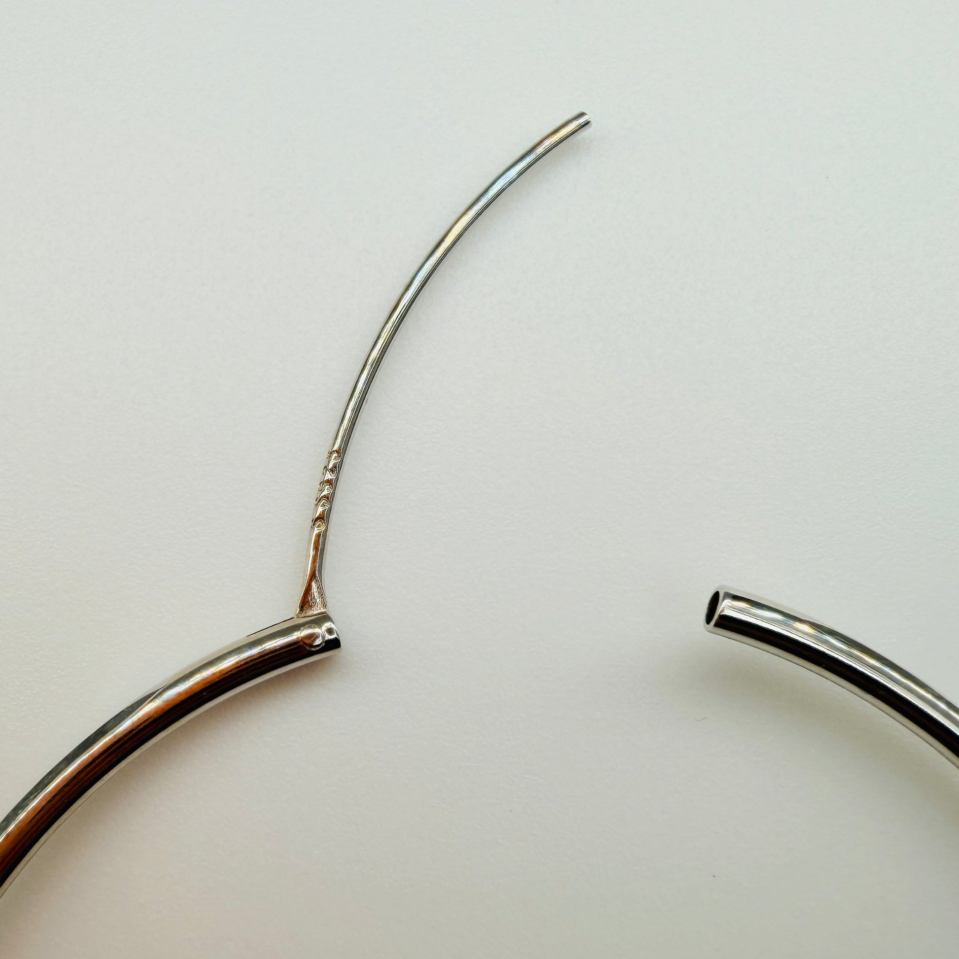 50mm silver hoops with endless closure