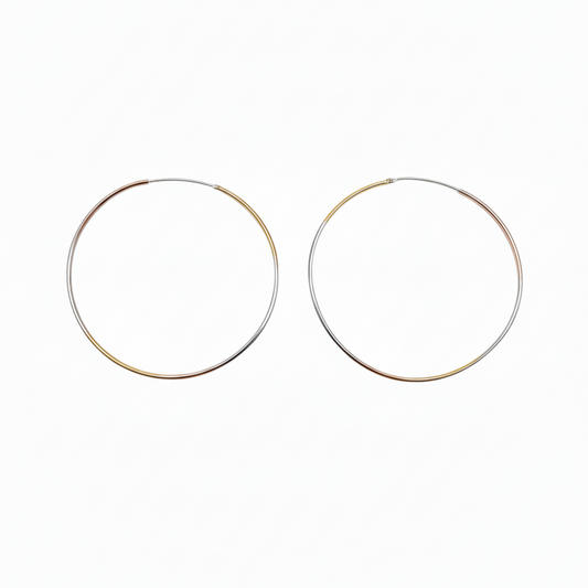 Pair of 50mm hoop earrings 