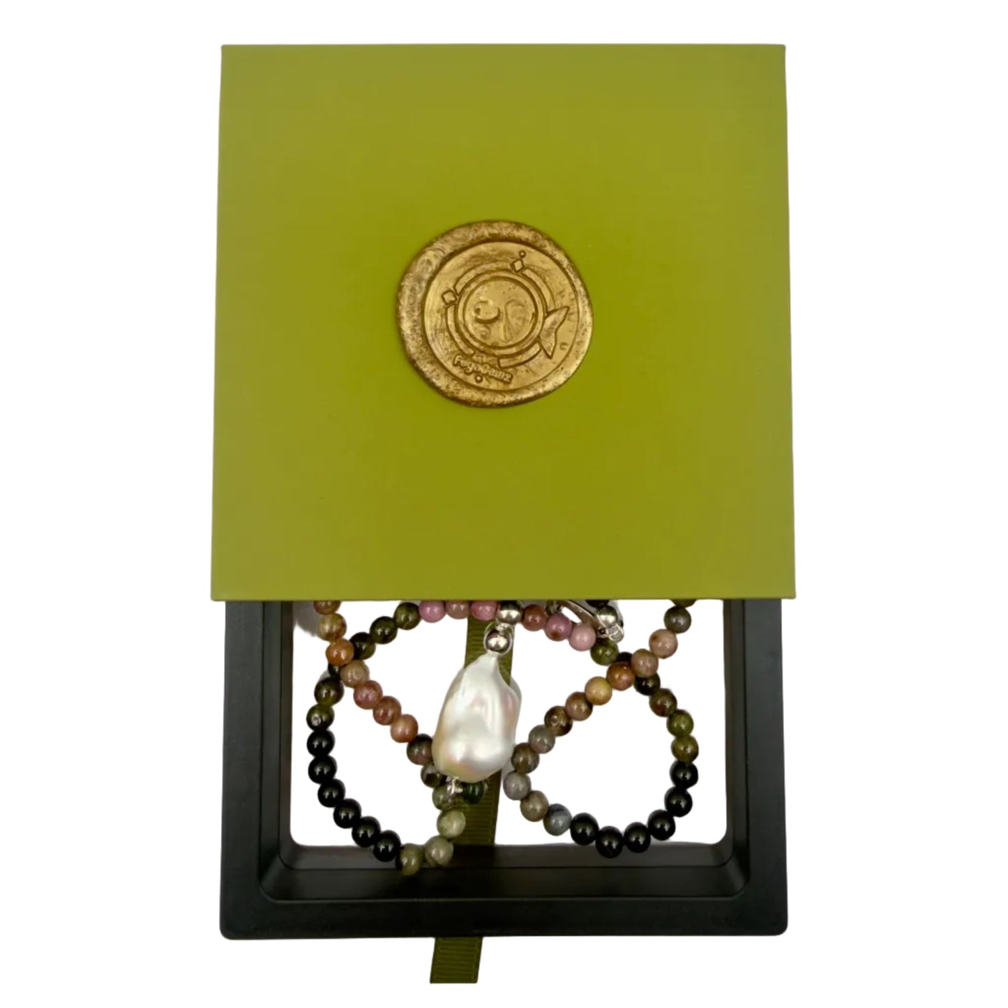 Multi-Colour Tourmaline Bead Necklace with Large Baroque Pearl