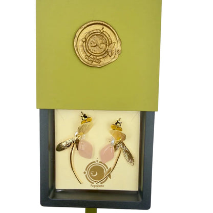 Close-up of rose quartz stone and freshwater pearl details