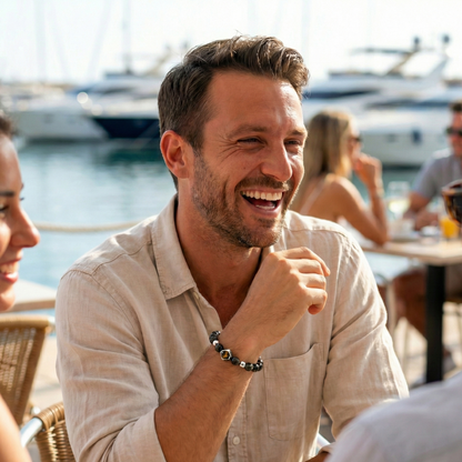 Obsidian & Tiger's Eye Grounding Bracelet Silver-Plated Accents